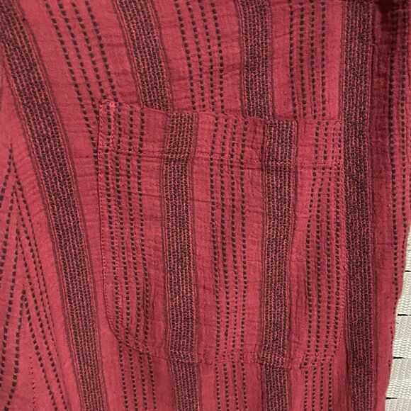 Sundance Shobu Striped Cotton Pants Women’s Small Red Black Drawstring Lined - Picture 7 of 12